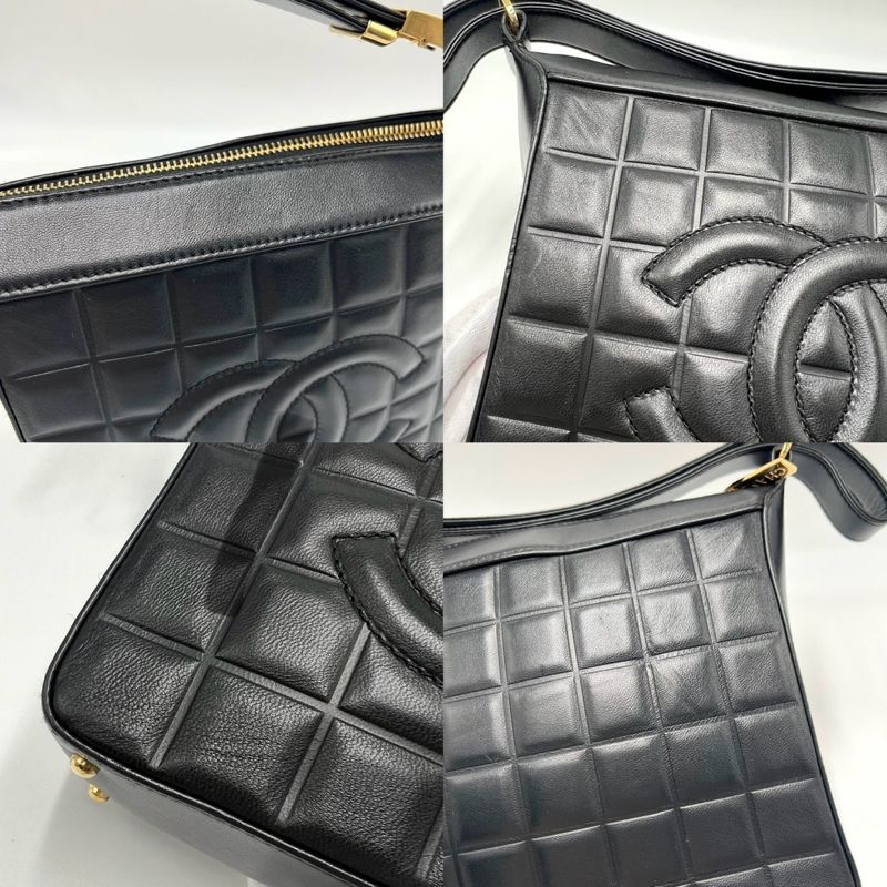 Chanel Handbag Women's Choco Bar Coco Mark Semi Shoulder Bag Chanel Leather