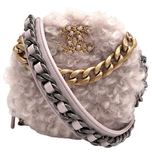 Chanel Shoulder Bag Women's Chanel 19 Round Coco Mark Chain Crossbody 2WAY Mini