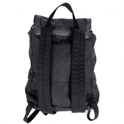 Gucci Backpack Men's GG Nylon Backpack Bag Gucci 510336 Nylon Leather Black
