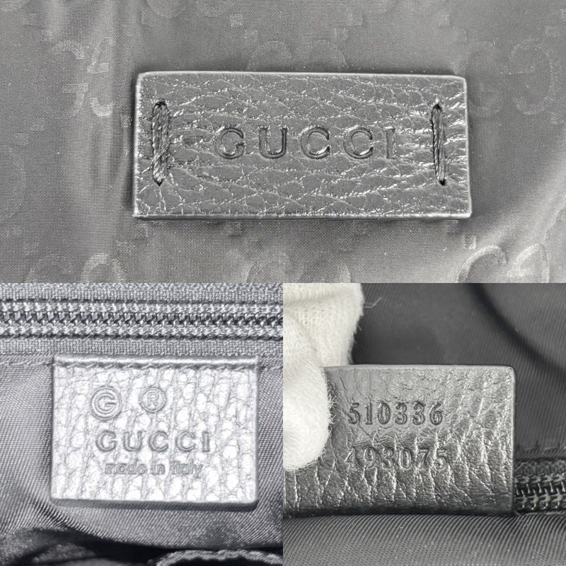 Gucci Backpack Men's GG Nylon Backpack Bag Gucci 510336 Nylon Leather Black