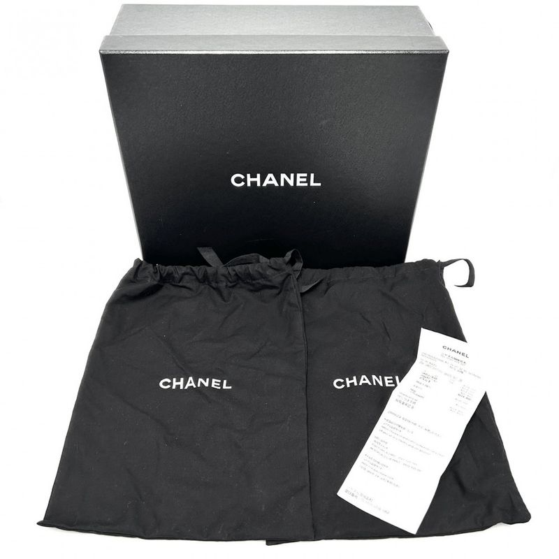 Chanel Sandals Women's Coco Mark Matelasse Thick Soled Mules 38 Size Approx