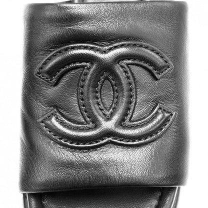 Chanel Sandals Women's Coco Mark Matelasse Thick Soled Mules 38 Size Approx