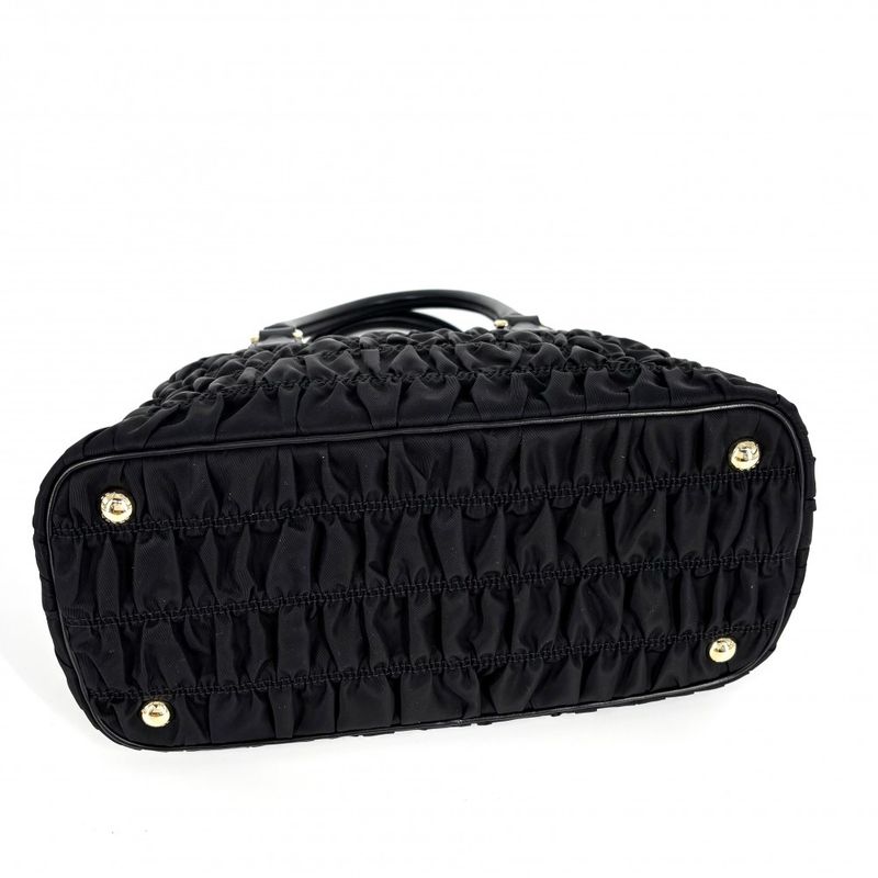 Prada 2WAY Women's Gather Nappa Gaufre Handbag Shoulder Bag Shoulder Crossbody