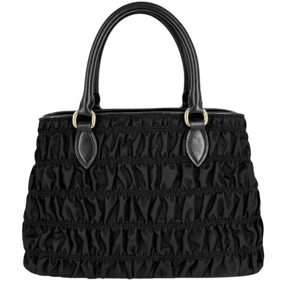 Prada 2WAY Women's Gather Nappa Gaufre Handbag Shoulder Bag Shoulder Crossbody