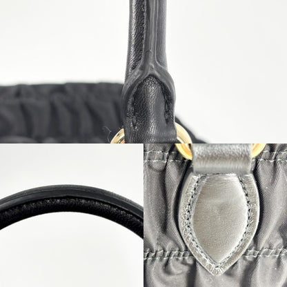 Prada 2WAY Women's Gather Nappa Gaufre Handbag Shoulder Bag Shoulder Crossbody