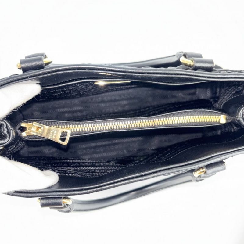 Prada 2WAY Women's Gather Nappa Gaufre Handbag Shoulder Bag Shoulder Crossbody