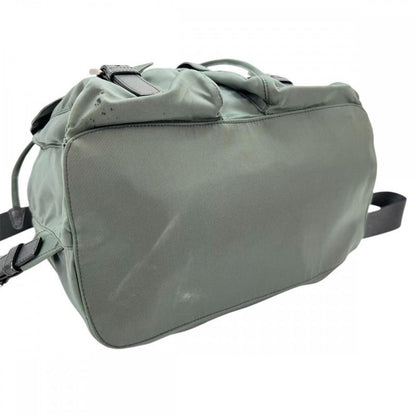 Prada Backpack Men Triangle Plate Triangle Logo Backpack Prada Olive Silver