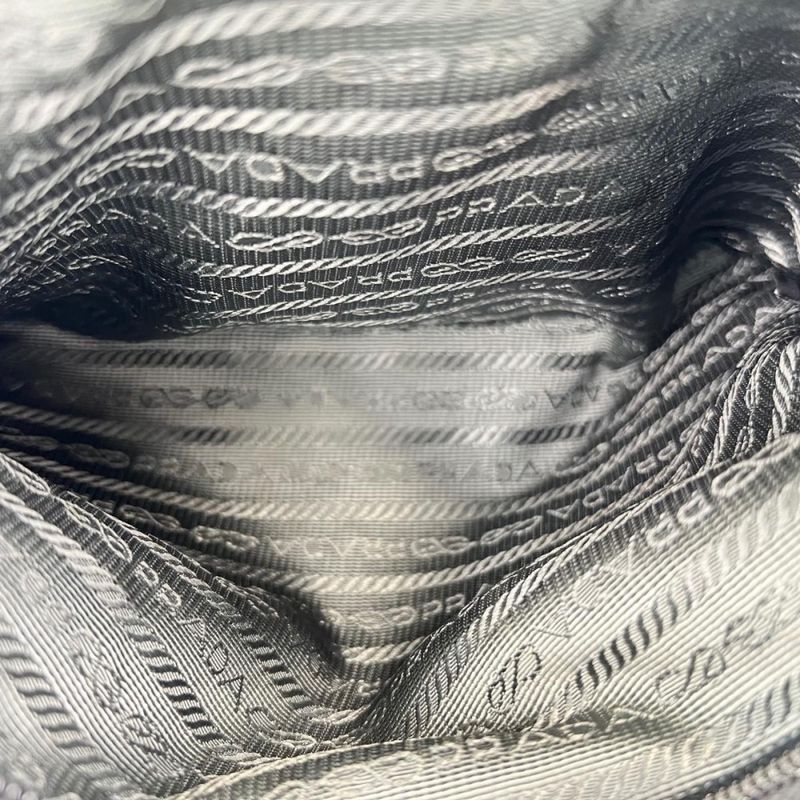 Prada Backpack Men Triangle Plate Triangle Logo Backpack Prada Olive Silver