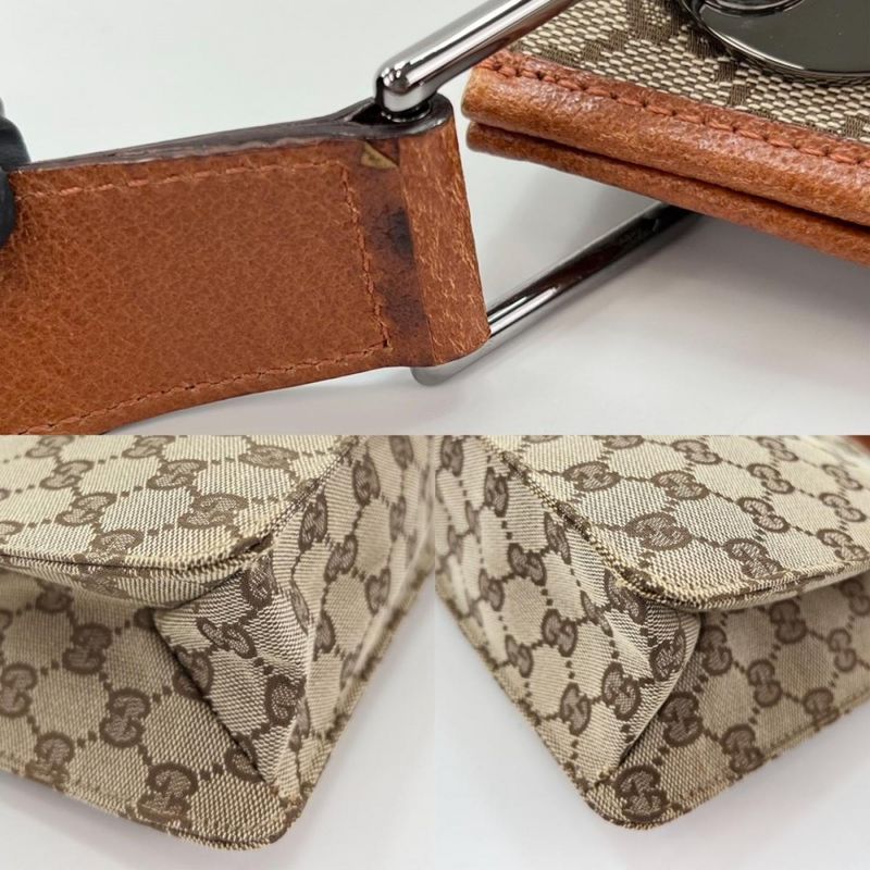 Gucci Shoulder Bag Women Shoulder Crossbody GG Canvas Gucci 120841 Beige Orange