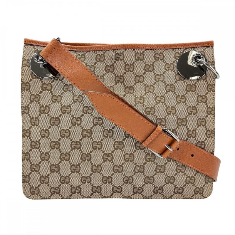 Gucci Shoulder Bag Women Shoulder Crossbody GG Canvas Gucci 120841 Beige Orange