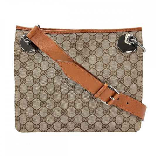Gucci Shoulder Bag Women Shoulder Crossbody GG Canvas Gucci 120841 Beige Orange