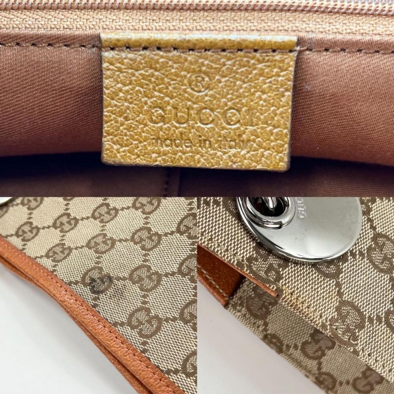 Gucci Shoulder Bag Women Shoulder Crossbody GG Canvas Gucci 120841 Beige Orange