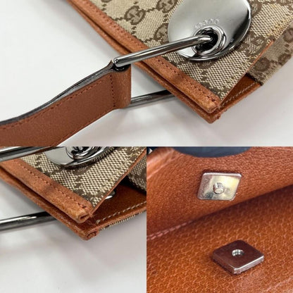 Gucci Shoulder Bag Women Shoulder Crossbody GG Canvas Gucci 120841 Beige Orange