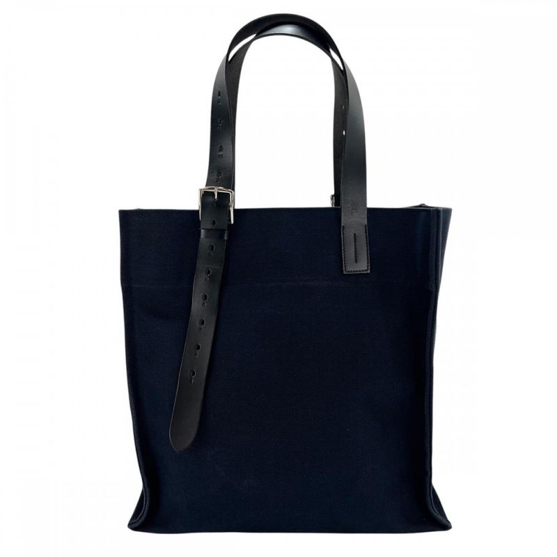 Hermes Tote Bag Men Shoulder Ettrivière Shopping Hermes T Engraved Navy Black