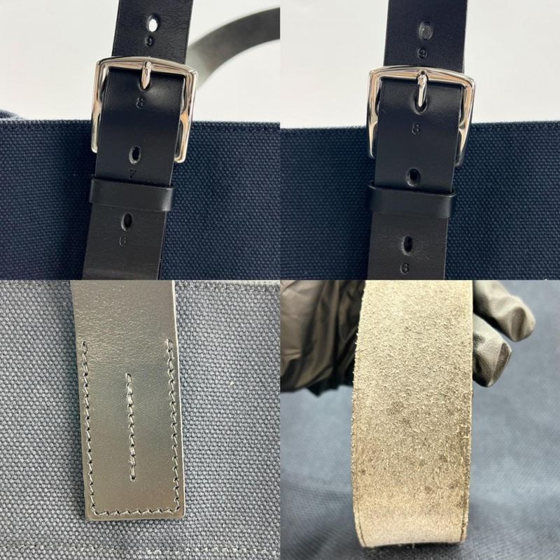 Hermes Tote Bag Men Shoulder Ettrivière Shopping Hermes T Engraved Navy Black