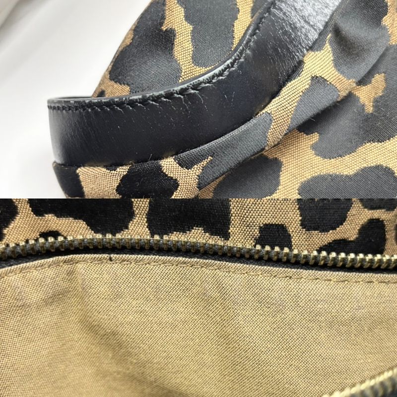 Fendi Tote Bag Women Shoulder Sling Leopard Fendi 8br652 Black Brown Gold