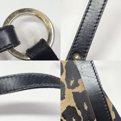 Fendi Tote Bag Women Shoulder Sling Leopard Fendi 8br652 Black Brown Gold