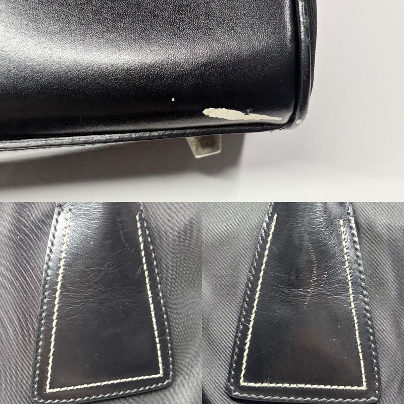 Prada Handbag Women's Shoulder Triangle Logo Prada Black Silver Hardware