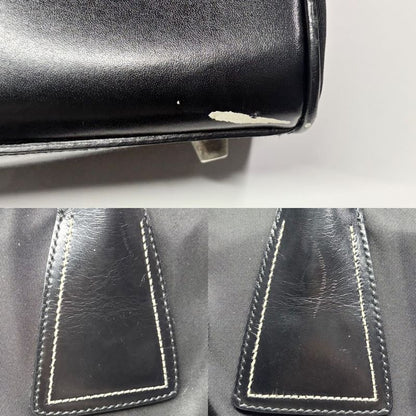 Prada Handbag Women's Shoulder Triangle Logo Prada Black Silver Hardware