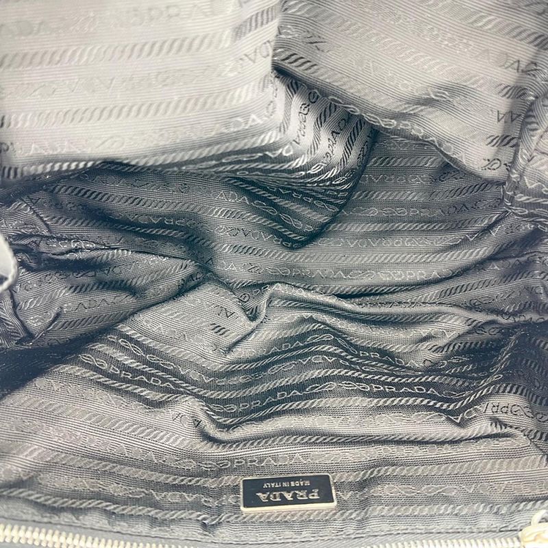 Prada Handbag Women's Shoulder Triangle Logo Prada Black Silver Hardware