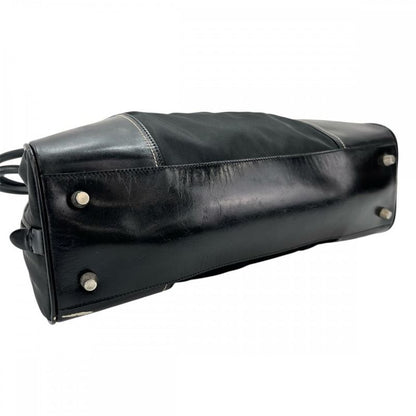 Prada Handbag Women's Shoulder Triangle Logo Prada Black Silver Hardware