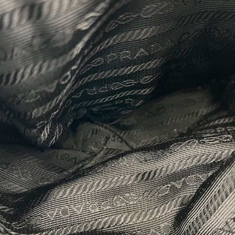 Prada Backpack Unisex Backpack Triangle Logo Men Women Prada Black Silver