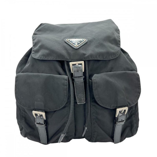 Prada Backpack Unisex Backpack Triangle Logo Men Women Prada Black Silver