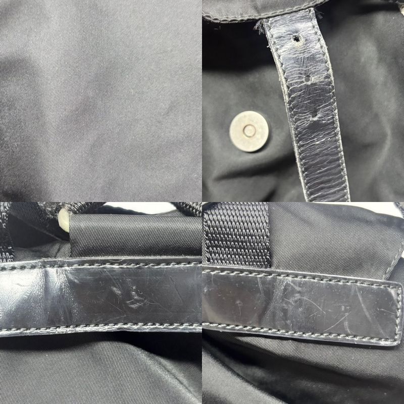 Prada Backpack Unisex Backpack Triangle Logo Men Women Prada Black Silver