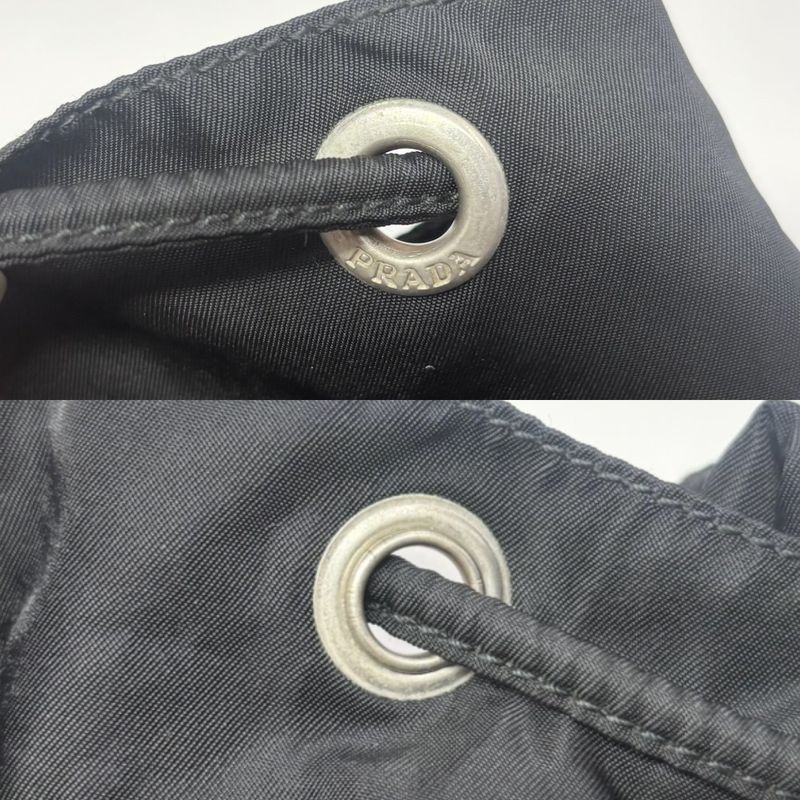 Prada Backpack Unisex Backpack Triangle Logo Men Women Prada Black Silver