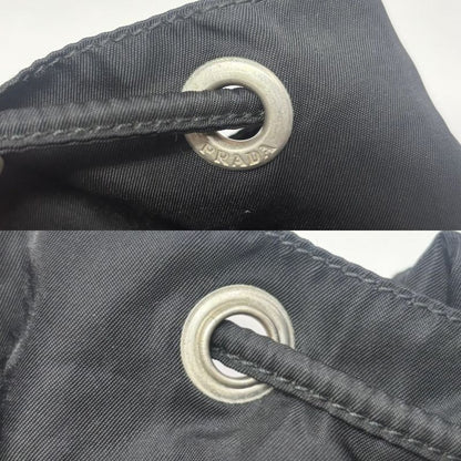 Prada Backpack Unisex Backpack Triangle Logo Men Women Prada Black Silver