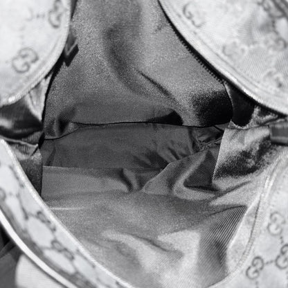 Gucci Tote Men's Handbag Shoulder GG Gucci 019/0481 Black Silver Hardware