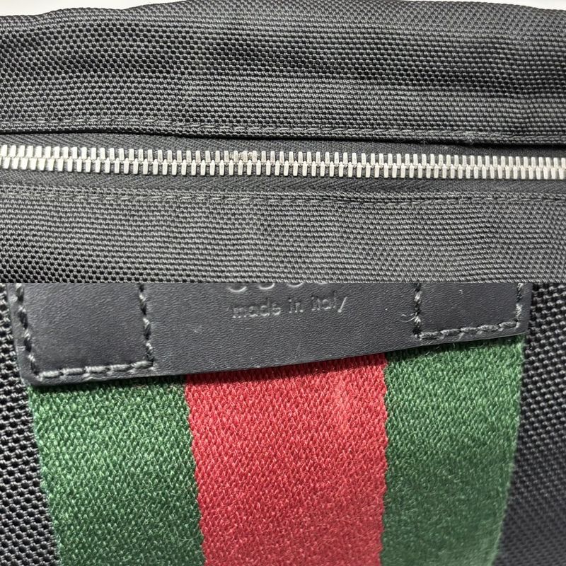 Gucci Clutch Bag Men's Pouch Sherry Line Nylon Black Silver