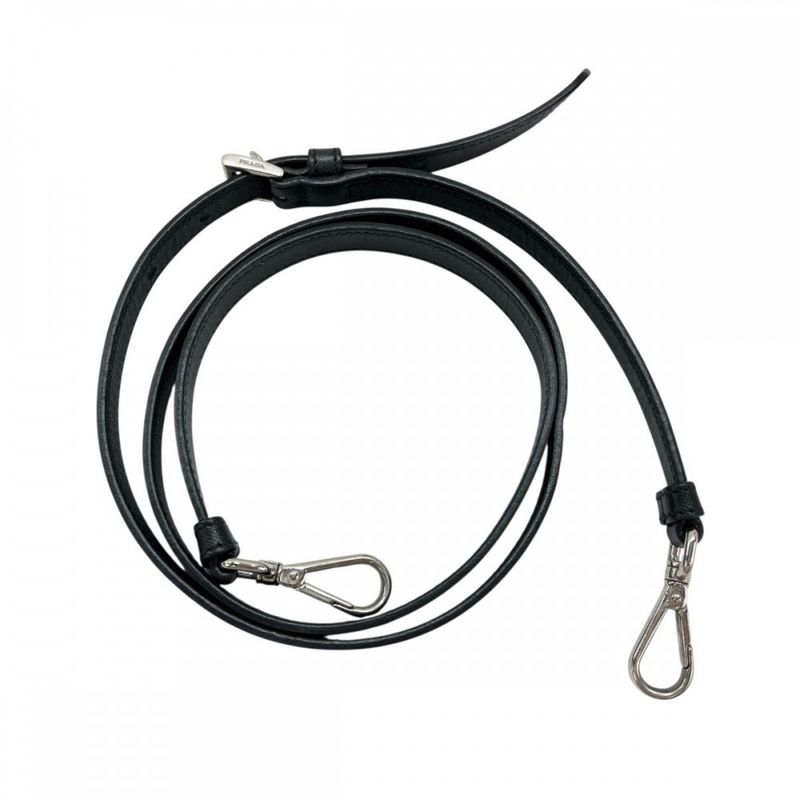 Prada Shoulder Bag Unisex Triangle Logo Men Women Prada Black Silver Hardware