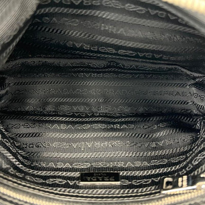Prada Shoulder Bag Unisex Triangle Logo Men Women Prada Black Silver Hardware