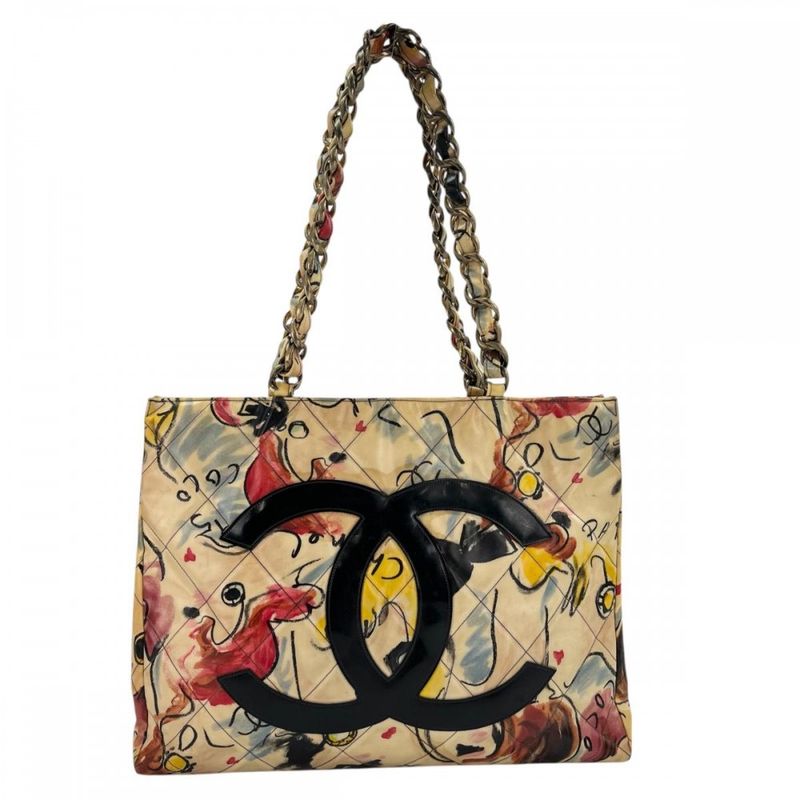 Chanel Tote Women Handbag Shoulder Chain Decacoco Matelasse Coco Mark Chanel