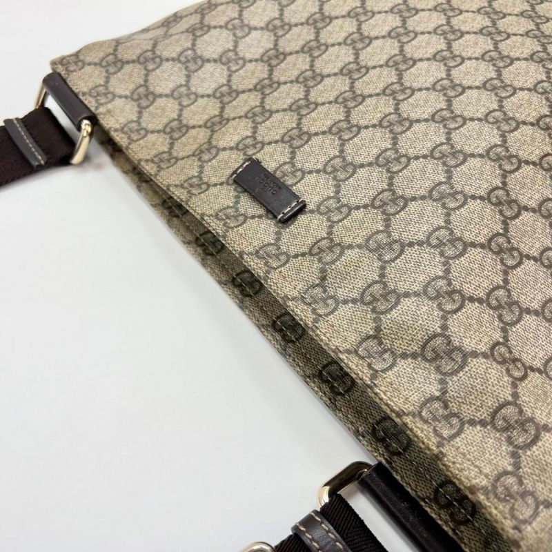 Gucci Shoulder Bag Women's Crossbody GG Supreme Gucci 201446 Beige Brown Gold