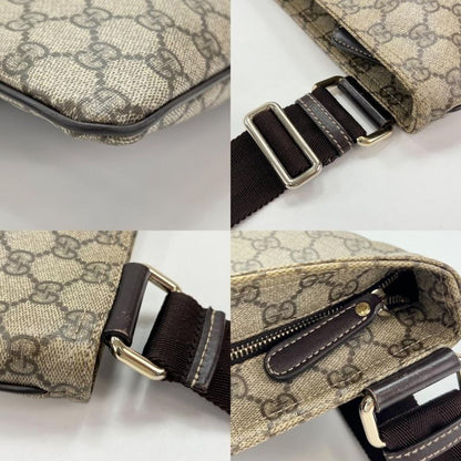 Gucci Shoulder Bag Women's Crossbody GG Supreme Gucci 201446 Beige Brown Gold