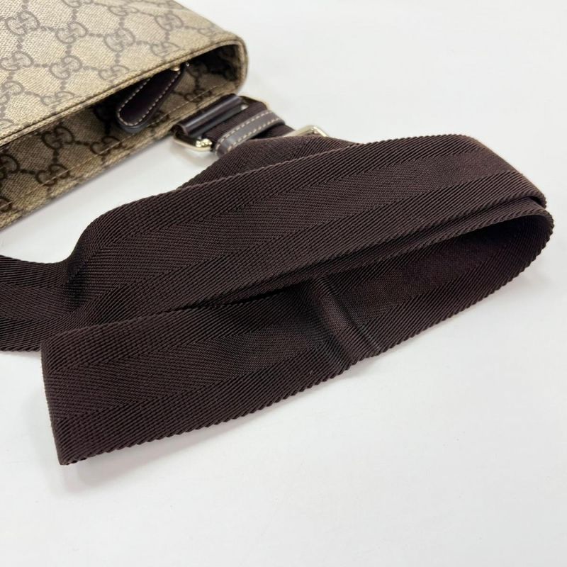 Gucci Shoulder Bag Women's Crossbody GG Supreme Gucci 201446 Beige Brown Gold