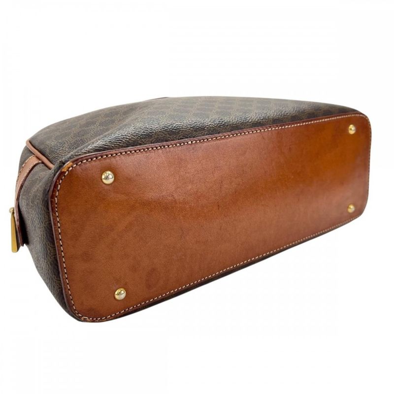 Celine Handbag Women's Vintage Macadam Handbag Mini Boston Celine Leather Brown