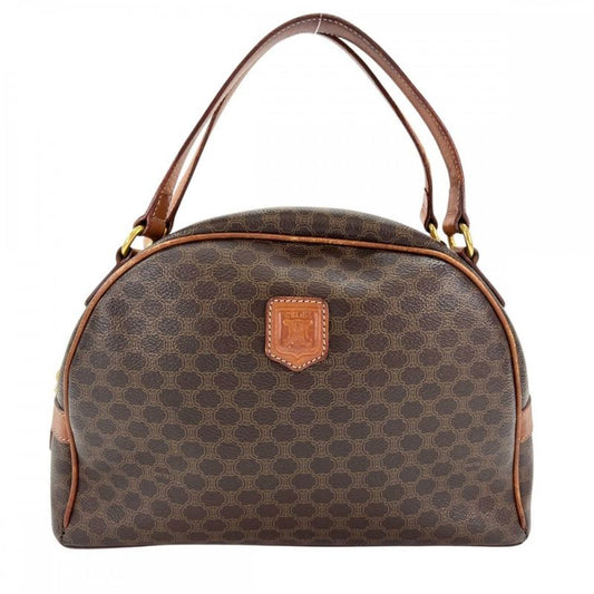 Celine Handbag Women's Vintage Macadam Handbag Mini Boston Celine Leather Brown