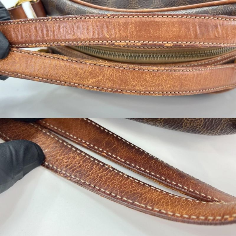 Celine Handbag Women's Vintage Macadam Handbag Mini Boston Celine Leather Brown