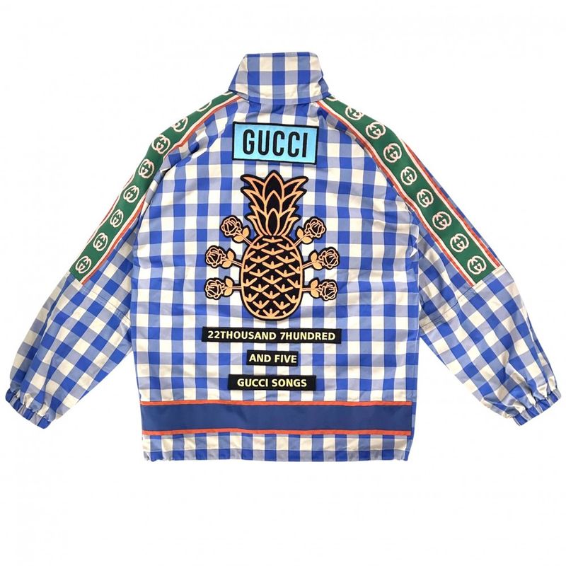 Gucci Outerwear Men's Pineapple Gingham Check Jacket Apparel Clothing Gucci 44