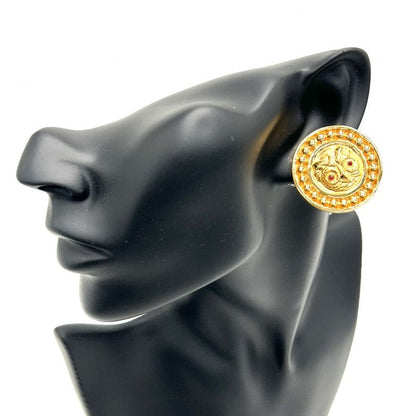 Chanel Earrings Women's Accessories Vintage Owl Motif Chanel GP Gold Approx