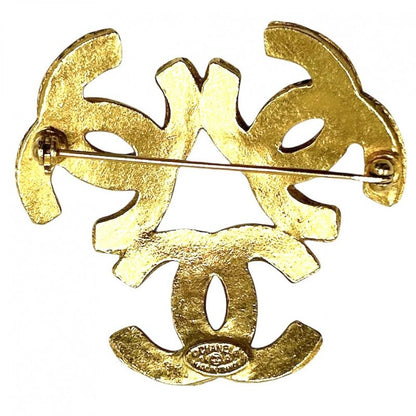 Chanel Brooch Coco Mark Triple Accessories Vintage GP 94