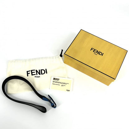 Fendi Pouch Unisex Shoulder Pouch Men Women Fendi 7m0352 Leather Blue Black
