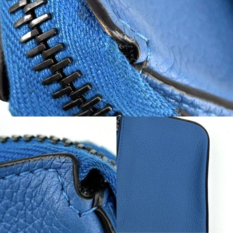 Fendi Pouch Unisex Shoulder Pouch Men Women Fendi 7m0352 Leather Blue Black