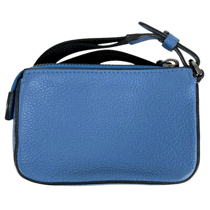 Fendi Pouch Unisex Shoulder Pouch Men Women Fendi 7m0352 Leather Blue Black