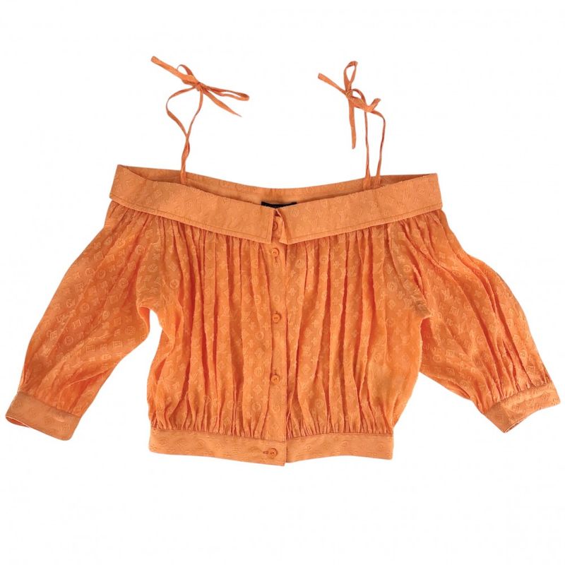 Louis Vuitton Blouse Women's Monogram Phil Coupe Off Shoulder Top Apparel