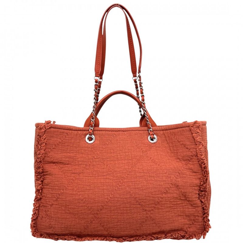 Chanel 2WAY Ladies Deauville Chain Handbag Shoulder Tote Bag Fringe Logo Coco