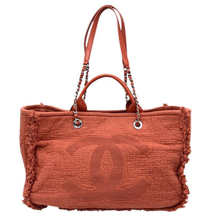 Chanel 2WAY Ladies Deauville Chain Handbag Shoulder Tote Bag Fringe Logo Coco